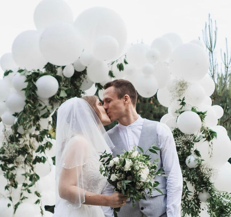 Victoria & Valentin. A Garden Wedding with Flowers & Balloons