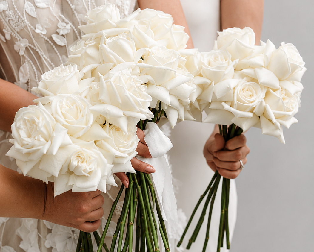Modern Bridal Bouquet - Just Roses