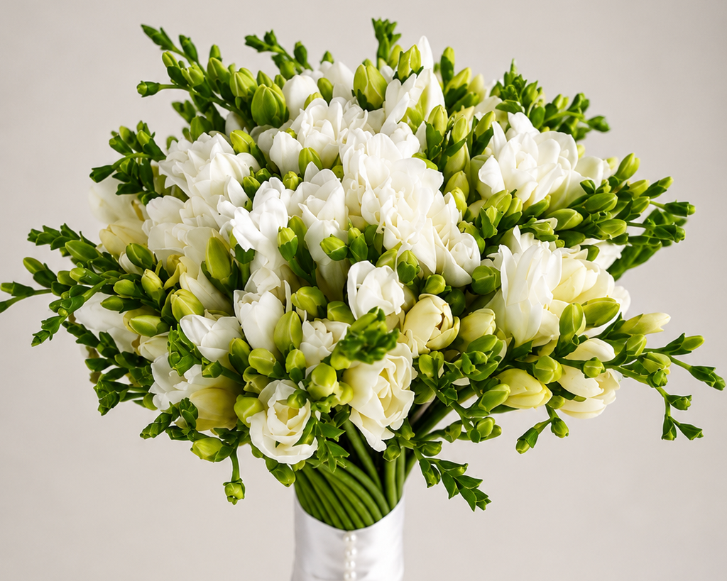 Pure Freesia Bridal Bouquet