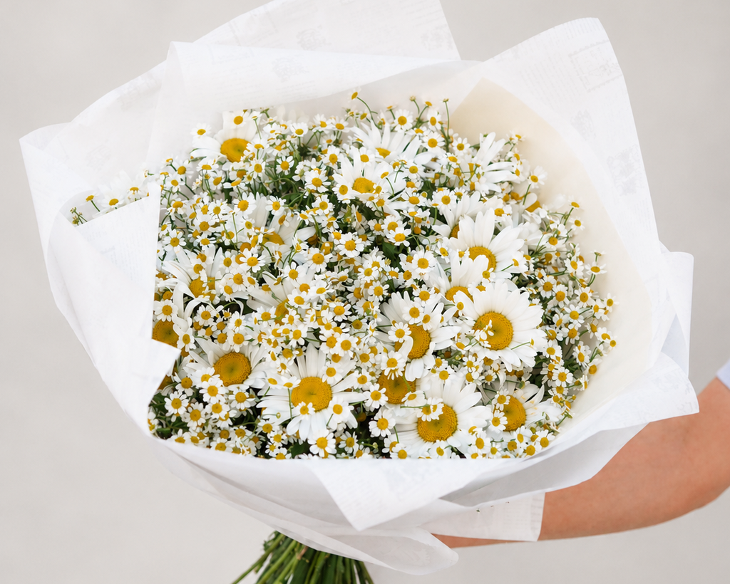 Bright Daisy Bouquet with Chamomile Accents