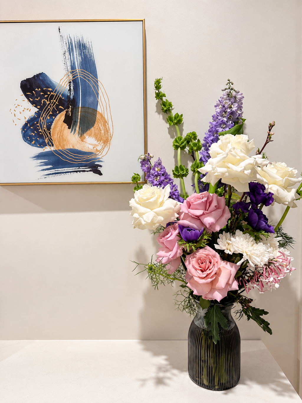 Medium Lavender & Blush Floral Arrangement