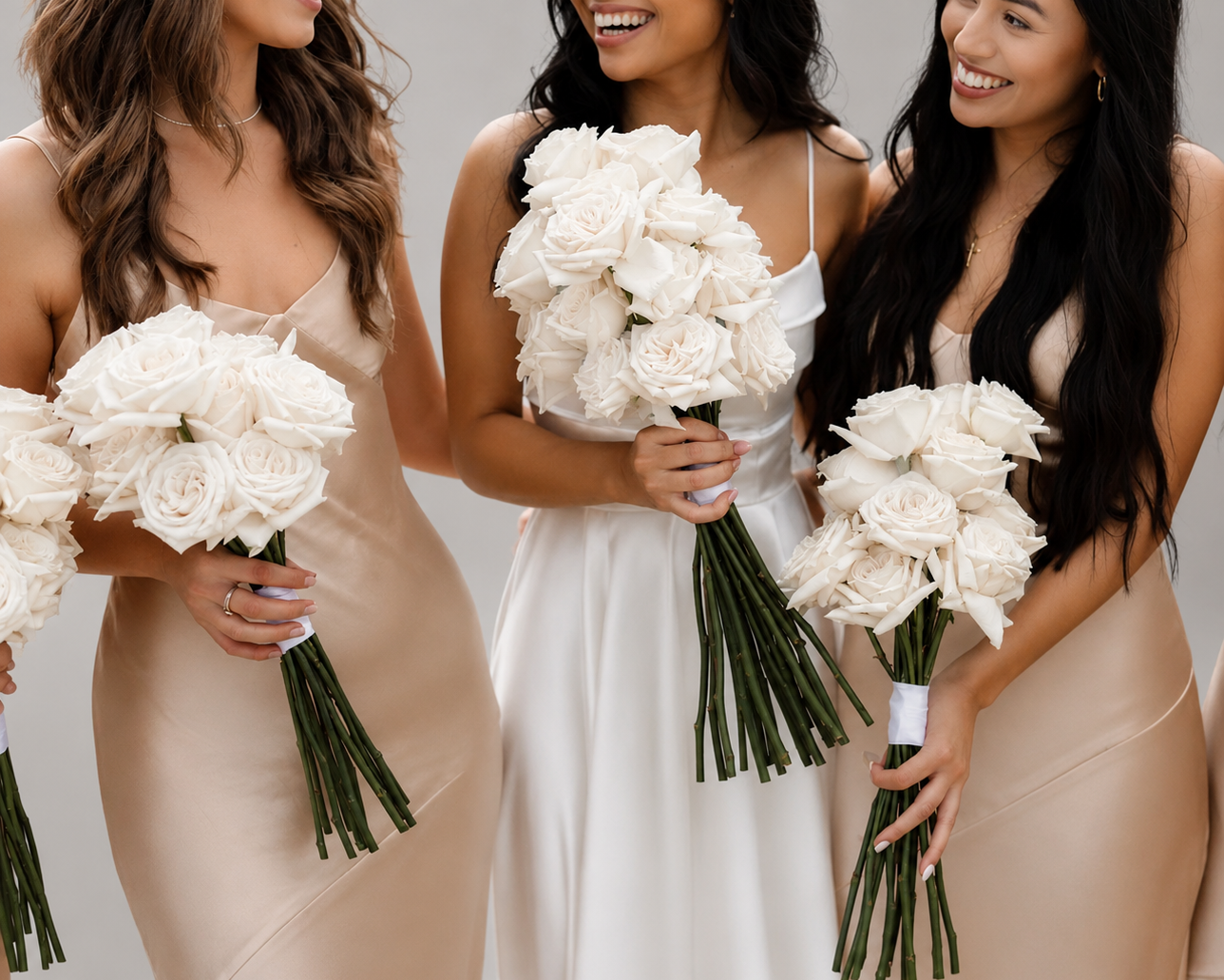 Modern Bridal Bouquet - Just Roses