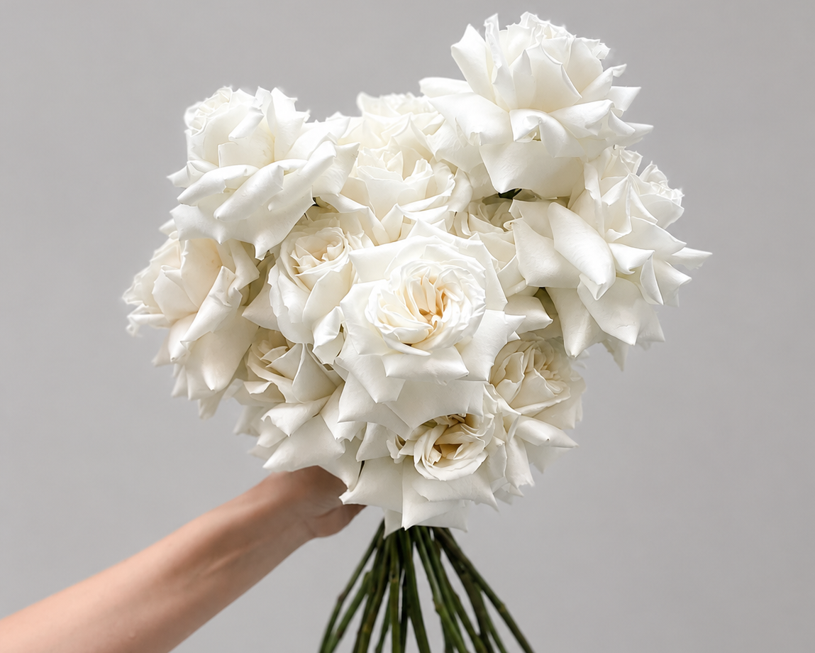 Modern Bridal Bouquet - Just Roses