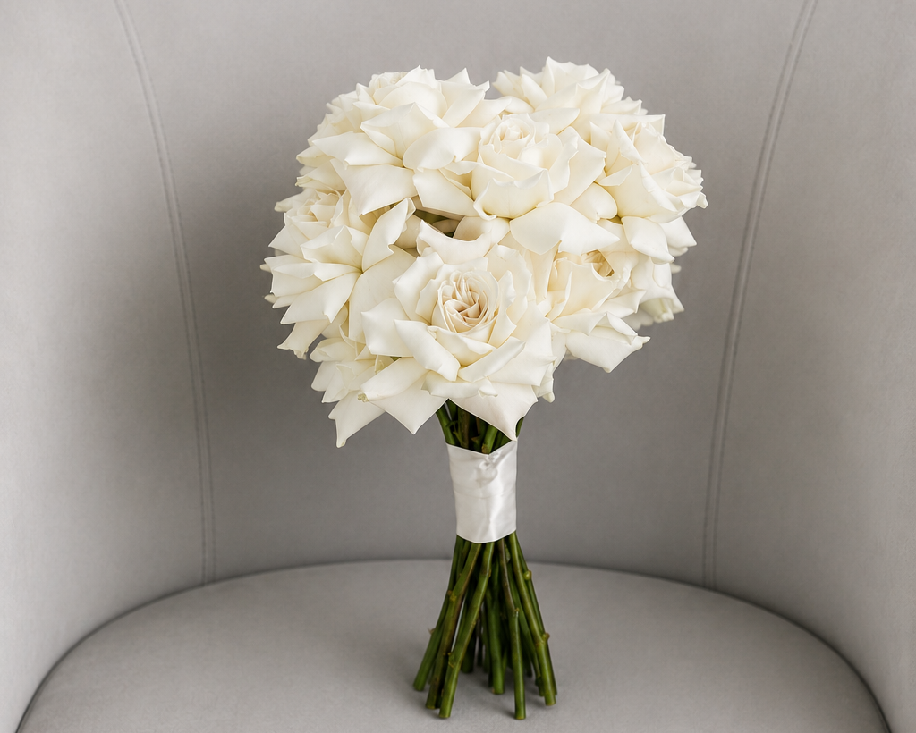 Modern Bridal Bouquet - Just Roses