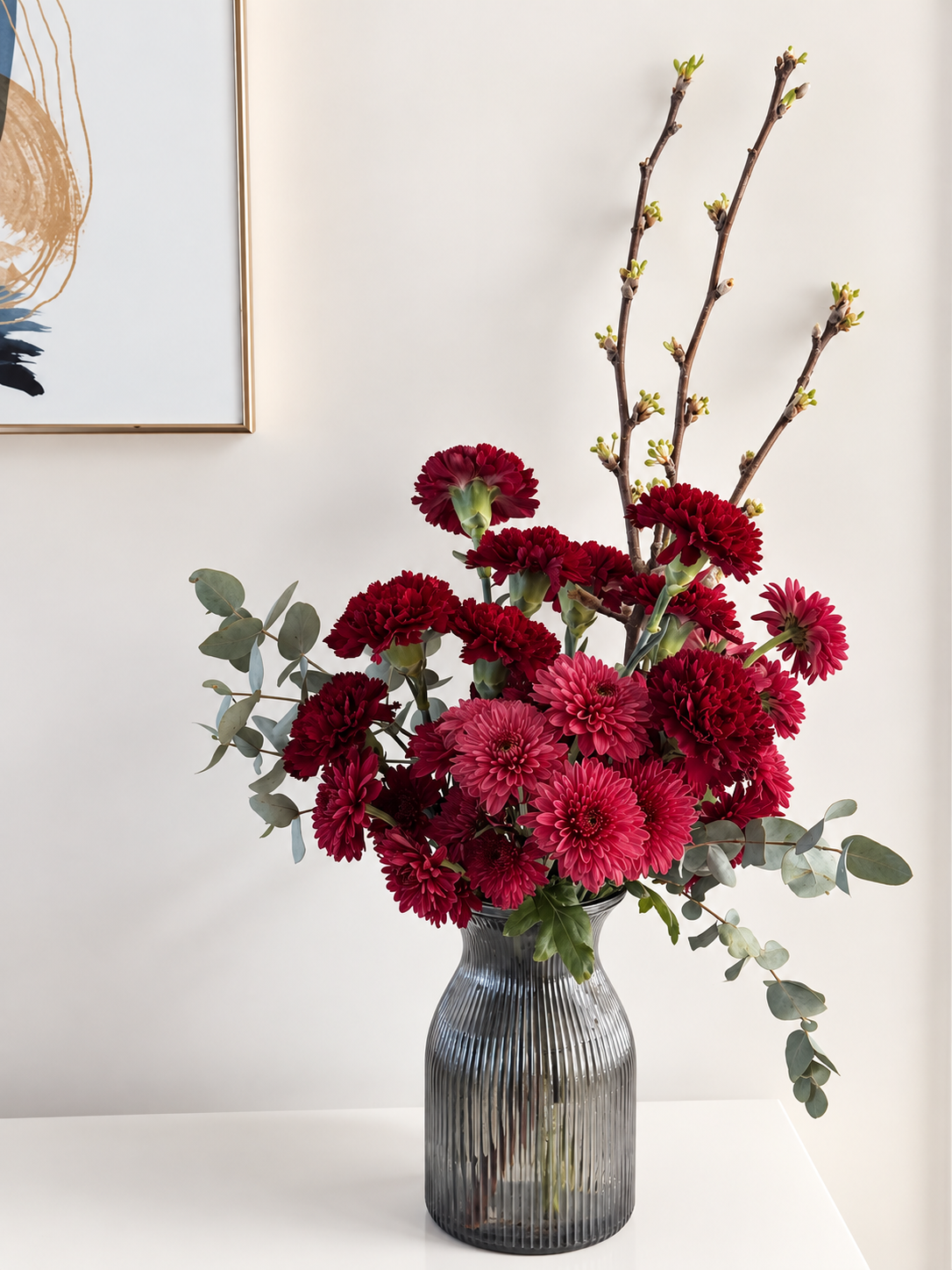 Chrysanthemum & Carnation Vase Arrangement