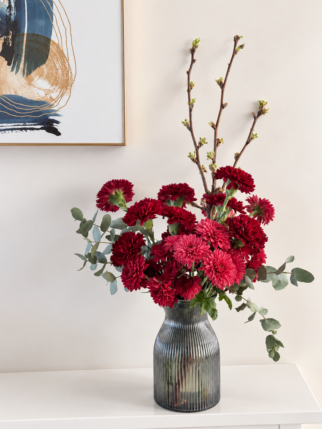 Chrysanthemum & Carnation Vase Arrangement