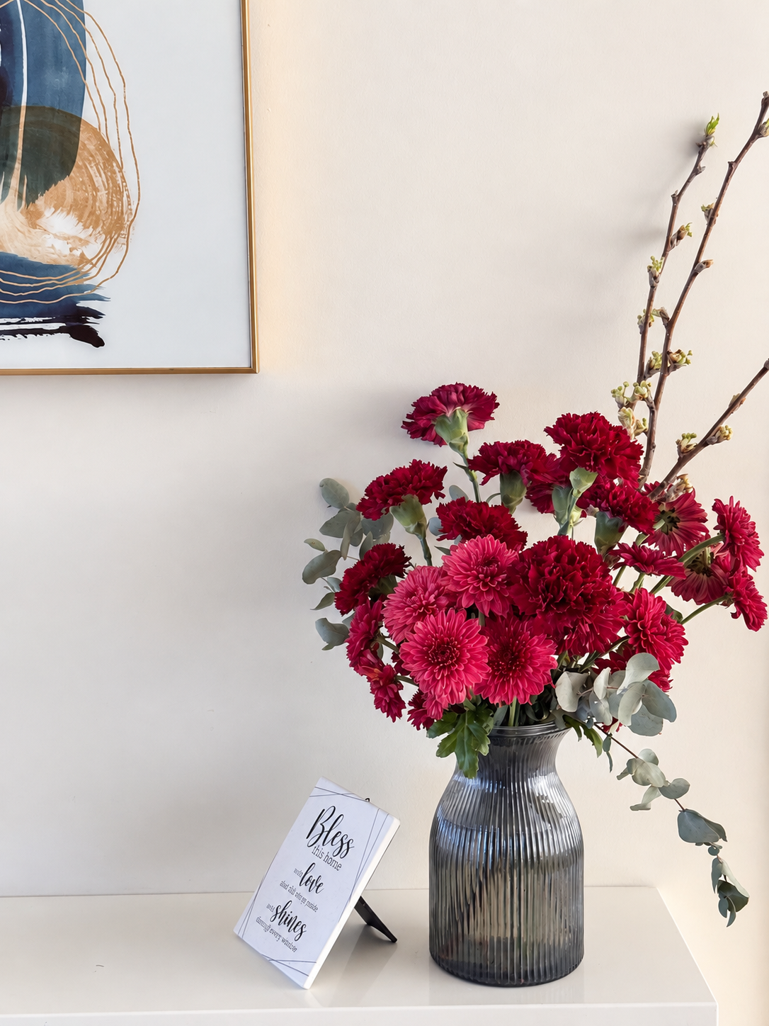 Chrysanthemum & Carnation Vase Arrangement