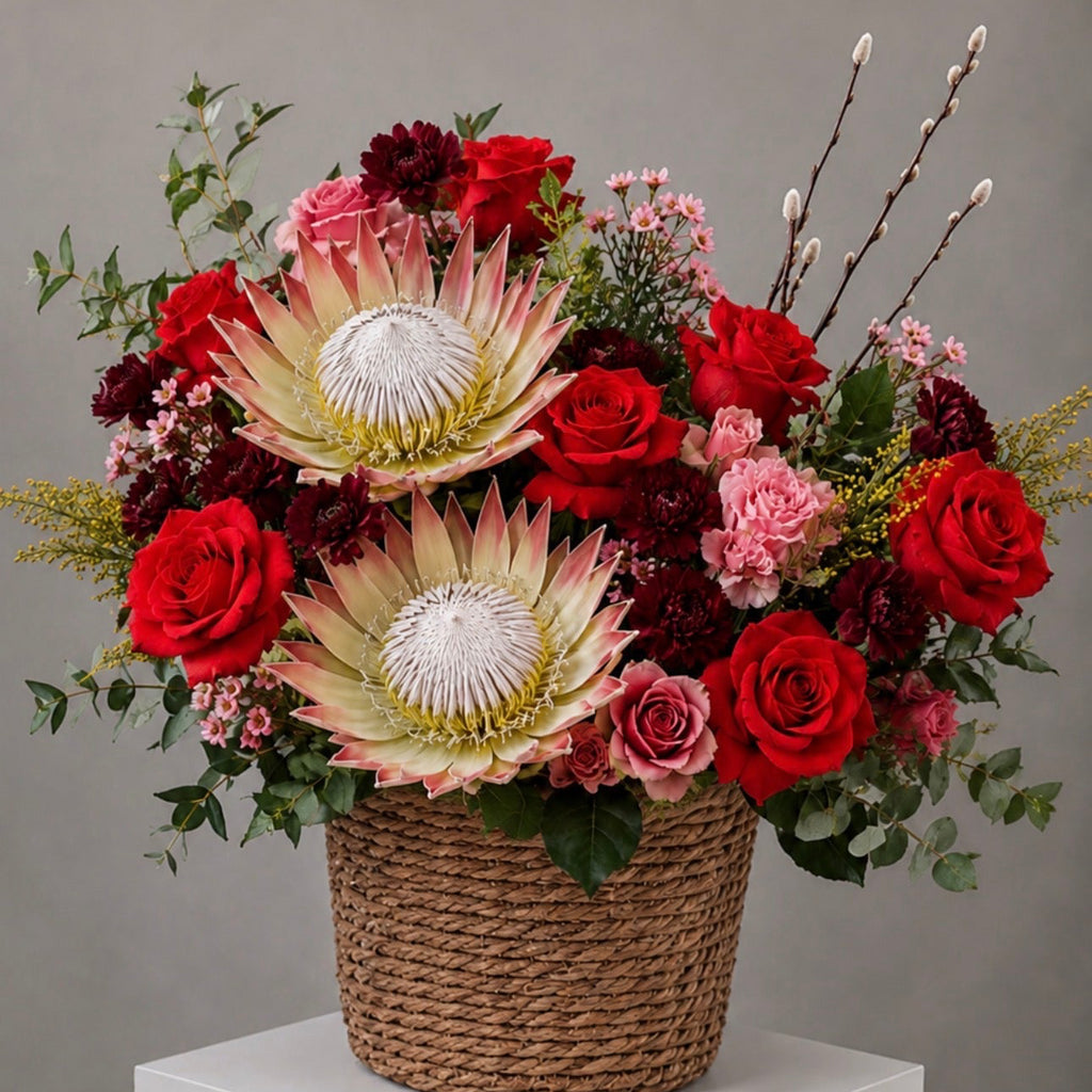 Blush Protea Romance Basket
